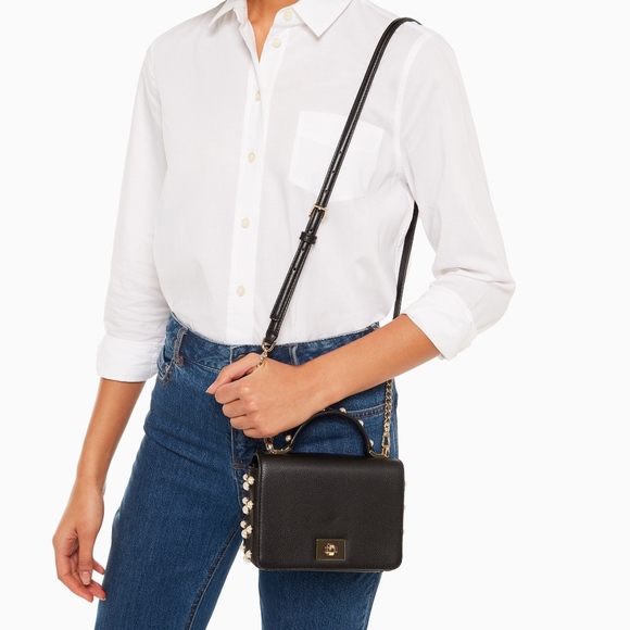 SOLD OUT! kate spade MINI Bag Pearl Black Shoulder Purse - Picture 5 of 7